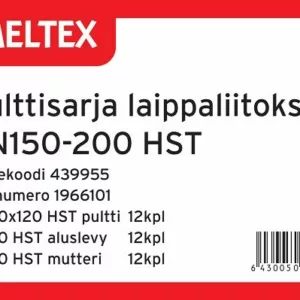 Pulttisarja laippaliitoksiin DN150-200 M20x120mm